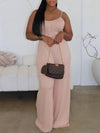 Solid Wide-Leg Cami Jumpsuit