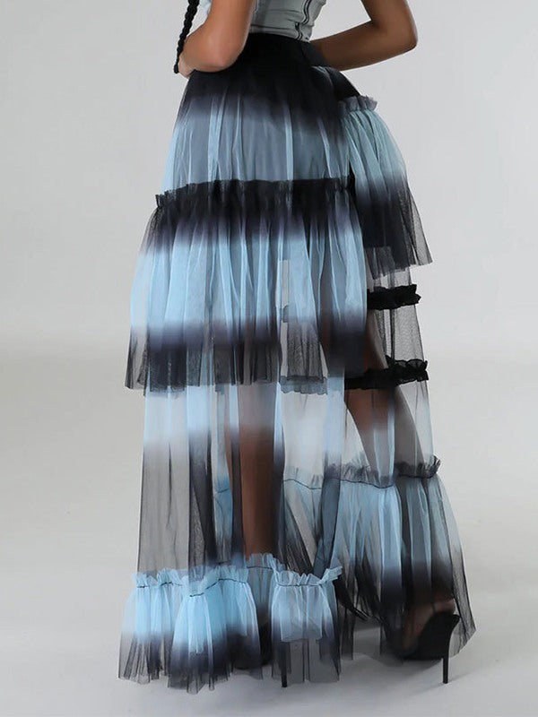 11urban Ombre Tiered Mesh Skirt